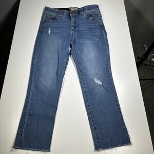 Democracy Jeans Women’s 8 Ab Technology Mid Rise Stretch Raw Hem Denim